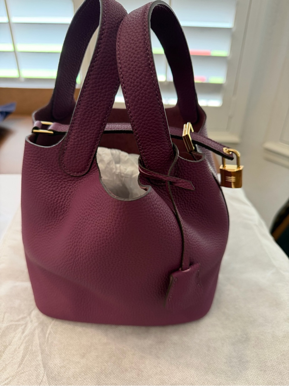 Tiffany & Fred Leather Top Handle Satchel Purple Top Handle Satchel New